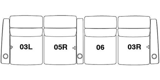 FrontRow™ Serenity Cinema Seating 4 Seat Straight (Option 10)