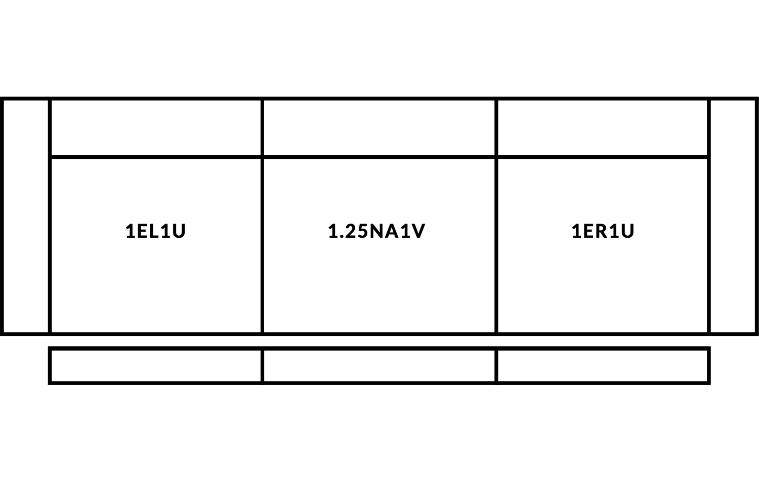 FrontRow™ Luno 3 seat straight Option 1