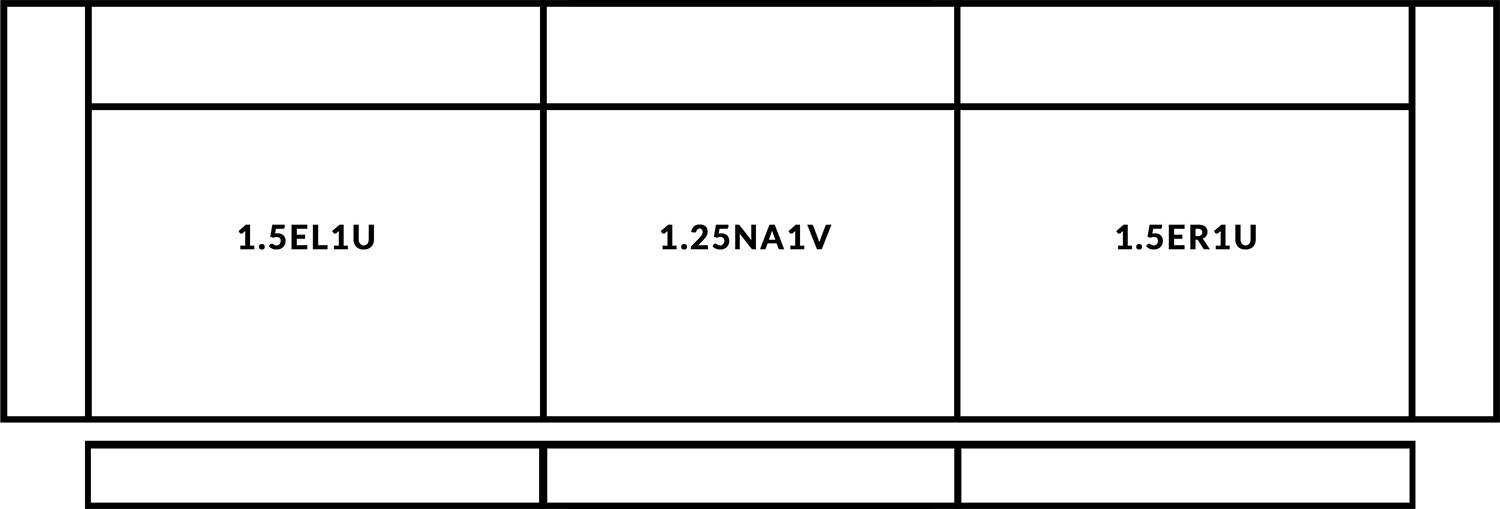 FrontRow™ Modern 3 seat straight Option 3