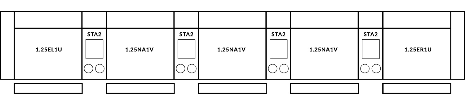 FrontRow™ Modern 5 seat straight Option 2