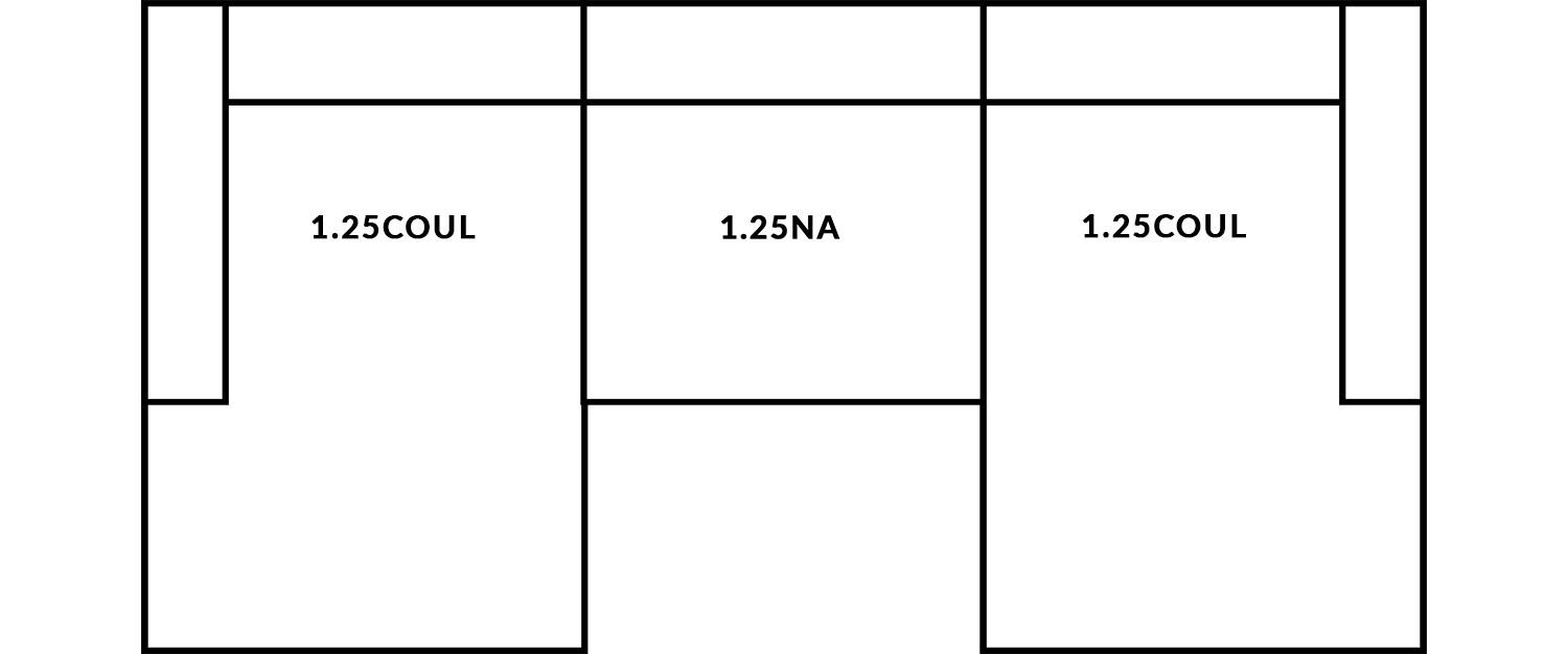 FrontRow™ Modern 3 seat straight Option 10