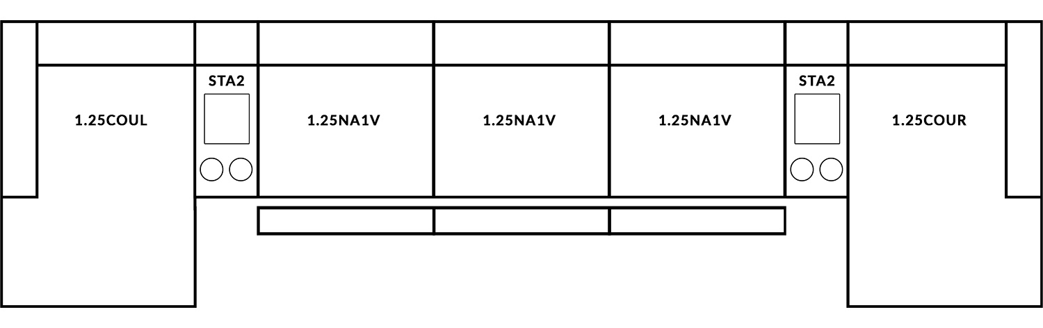 FrontRow™ Modern 5 seat straight Option 4