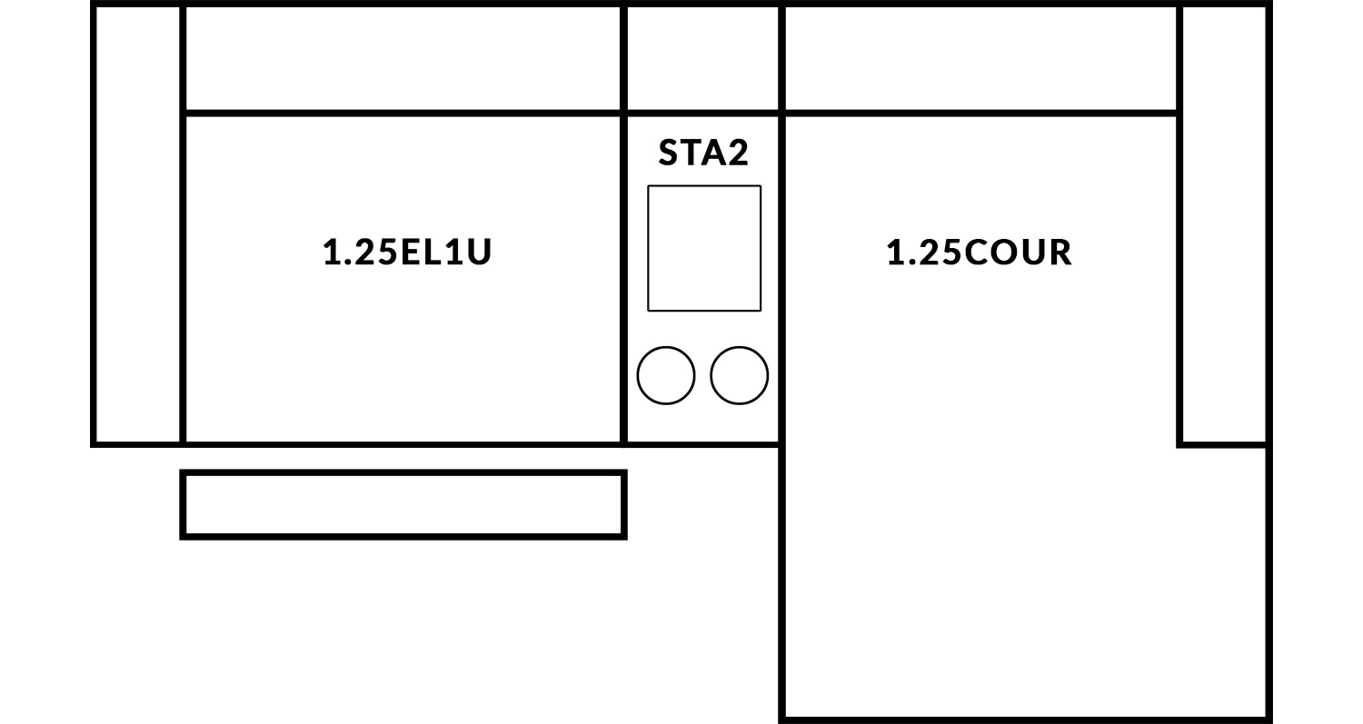 FrontRow™ Modern 2 seat straight Option 10