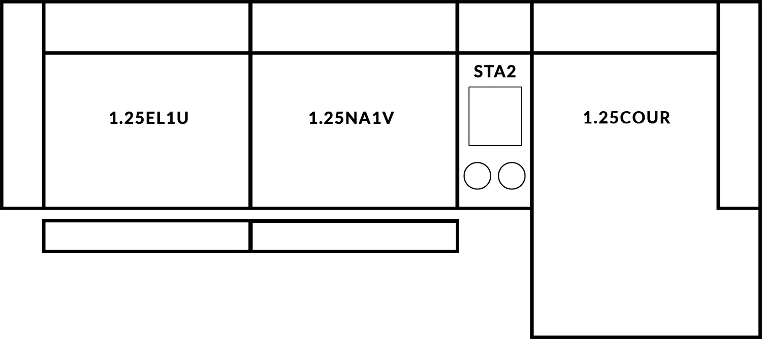 FrontRow™ Modern 3 seat straight Option 15